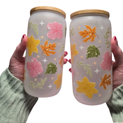 Frosted Fall 16oz Tumbler with Bamboo Lid, Straw & Cleaning Brush