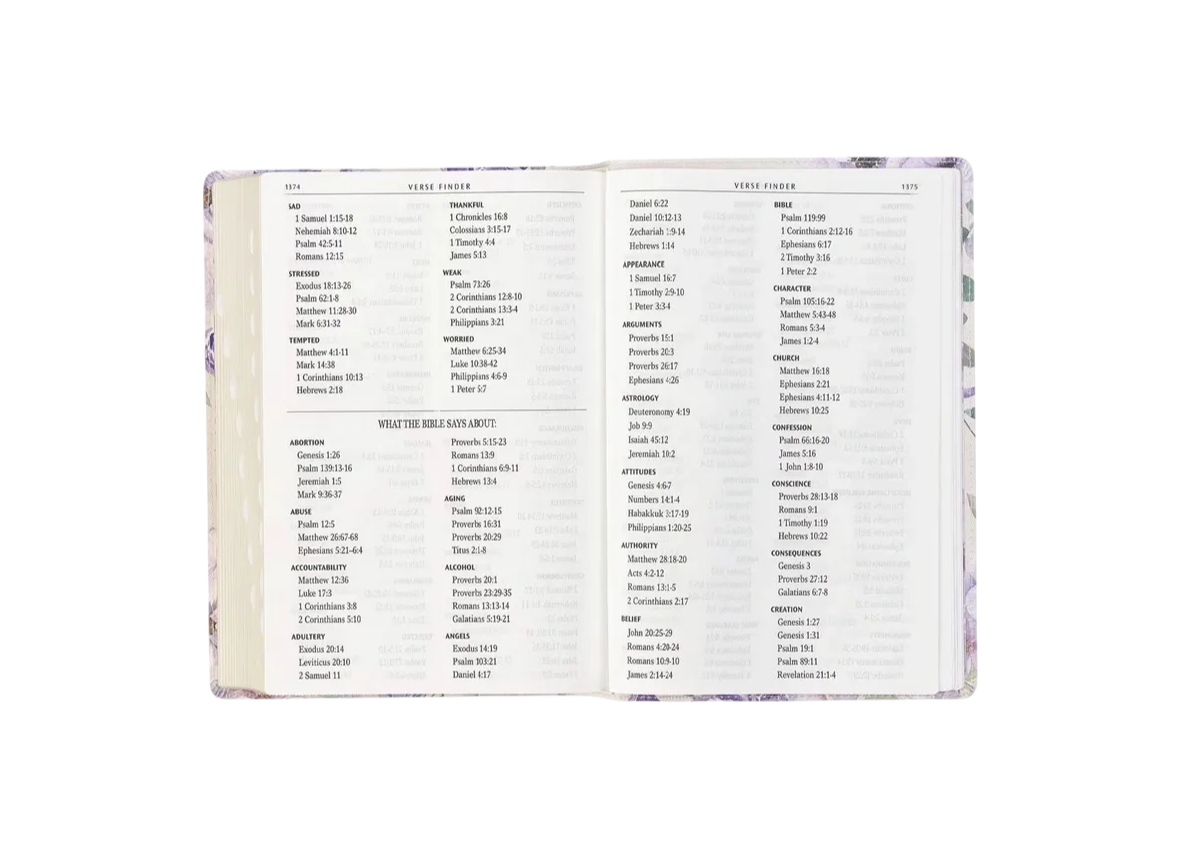 Lavender Floral Giant Print Full-size KJV Bible w Thumb Index