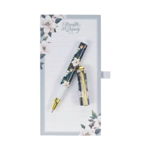 Be Still Teal Meadow Magnetic Notepad and Pen Gift Set