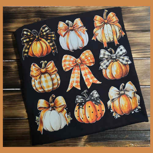 Pumpkin Bows short sleeve tee shirt
