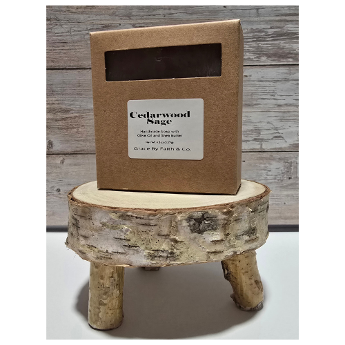 Cedarwood Sage 3 x 2.5 x 1 inch bar soap