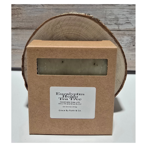 Eucalyptus Hemp Tea Tree 3 x 2.5 x 1 inch bar soap