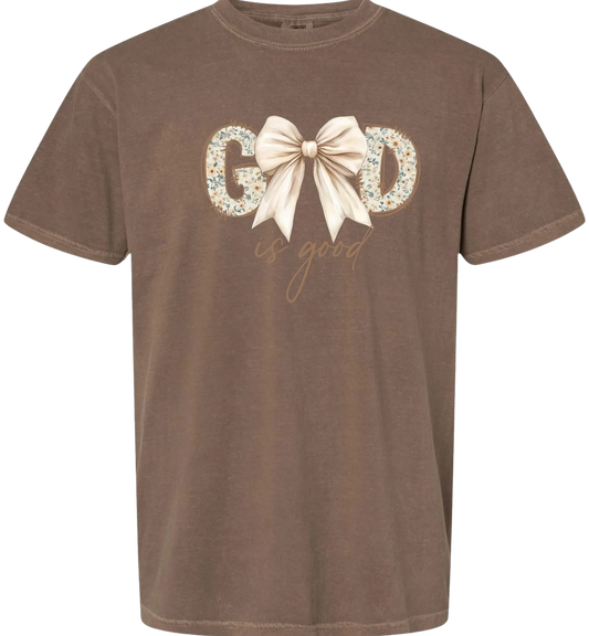 God Is Good Bow short sleeve tee shirt