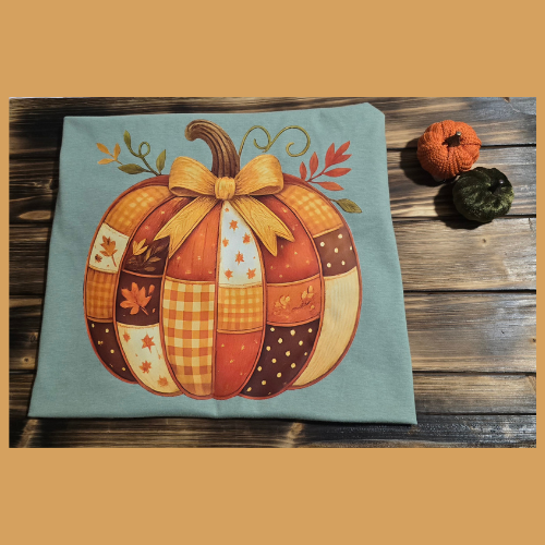 Quilted Pumpkin short sleeve tee shirt
