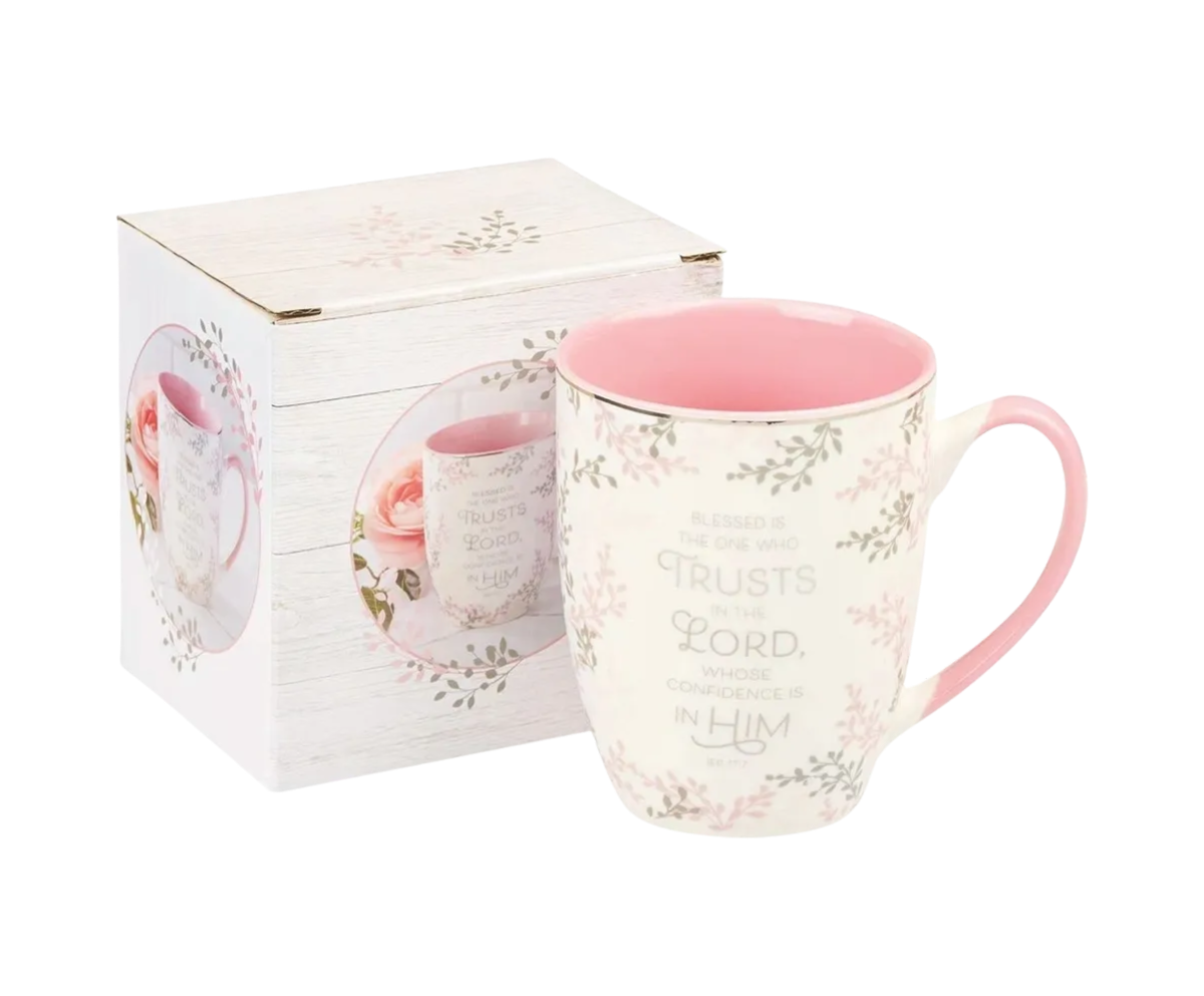 The One Who Trusts in the Lord Pink Ceramic Mug