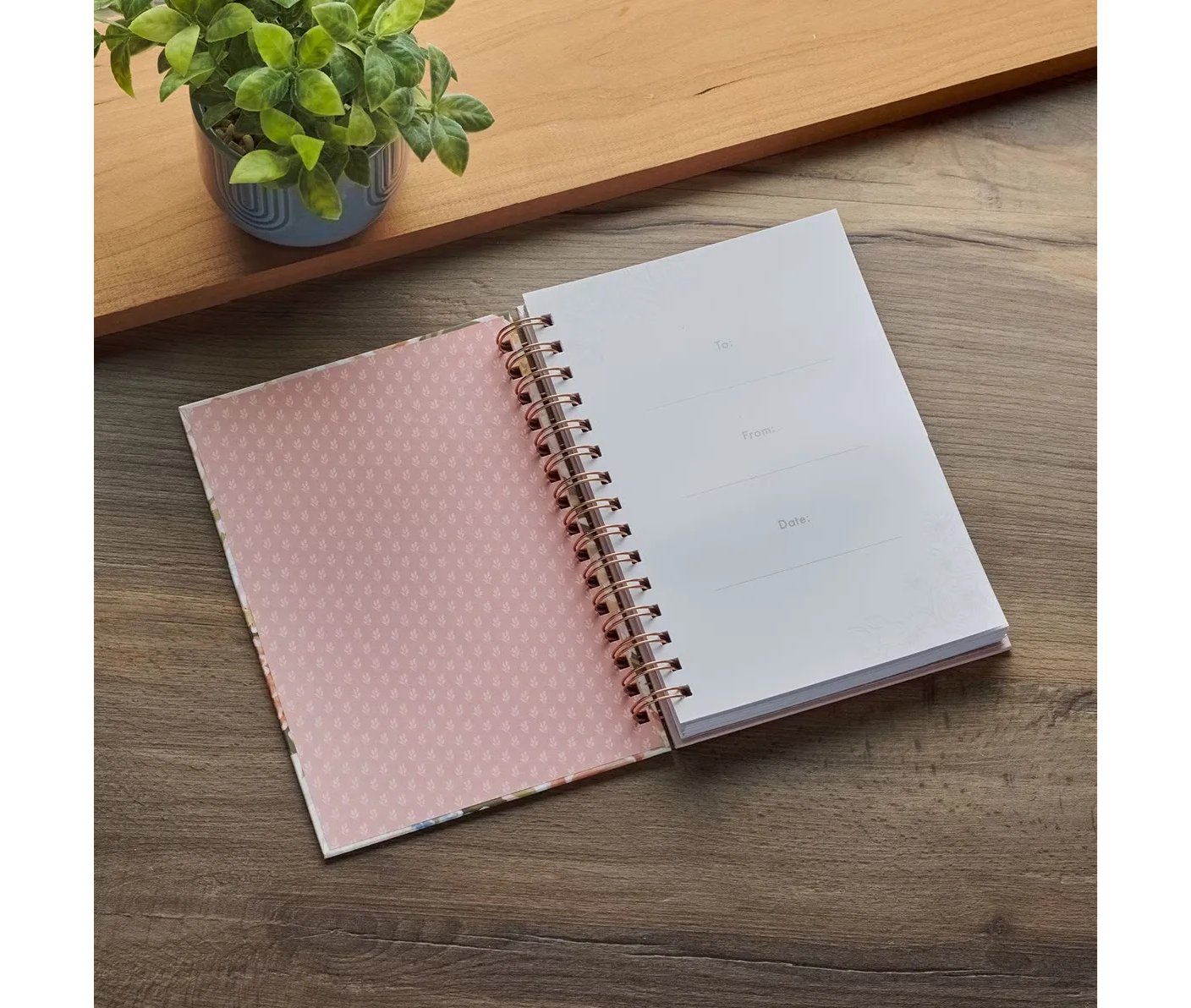 Strength & Dignity Pink Floral Spiral Journal