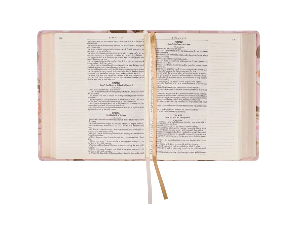 Peach Floral Margo KJV Note-taking Bible