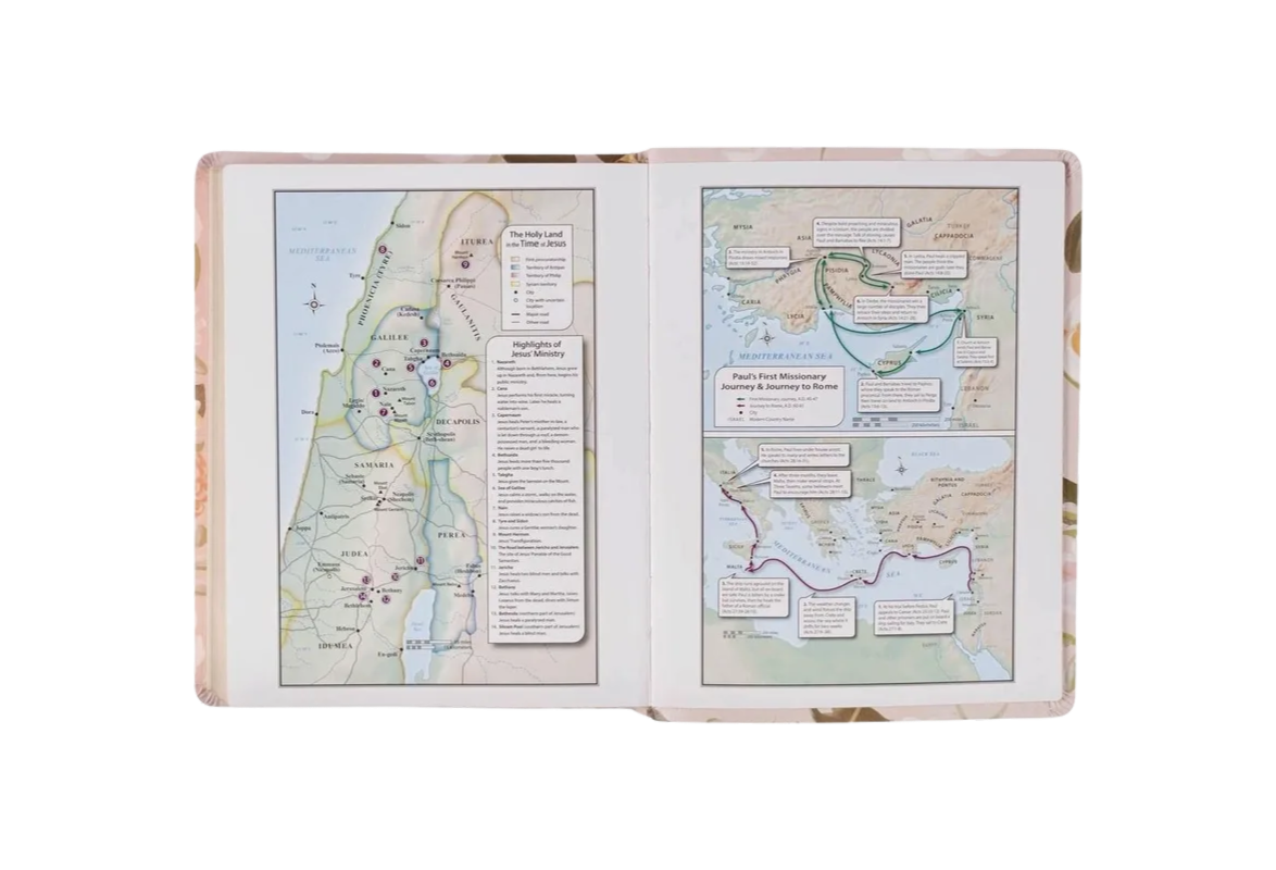 Peach Floral Margo KJV Note-taking Bible