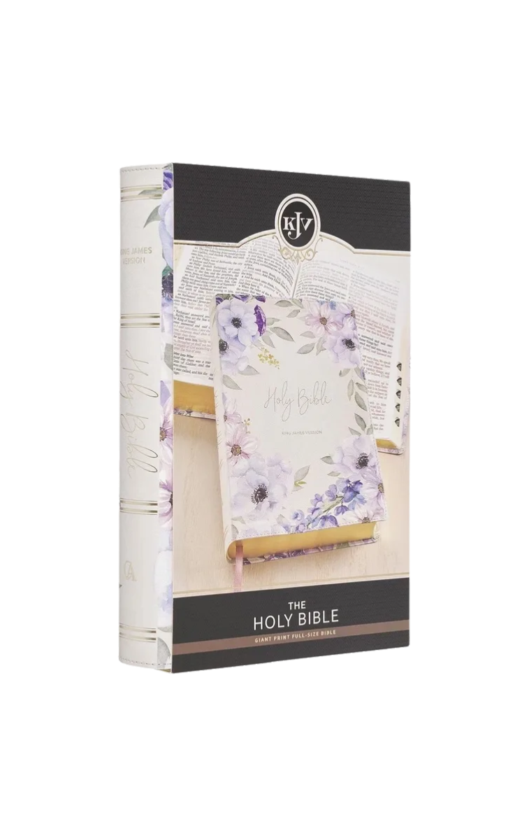 Lavender Floral Giant Print Full-size KJV Bible w Thumb Index
