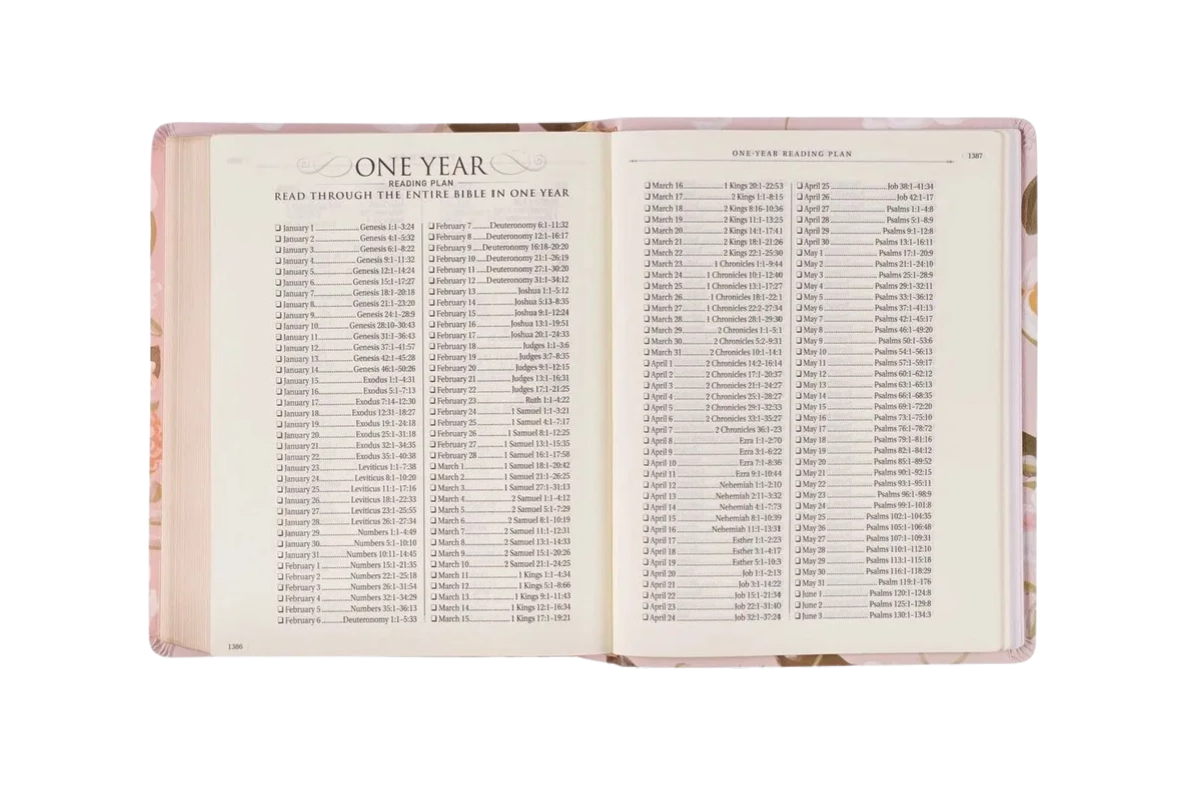 Peach Floral Margo KJV Note-taking Bible