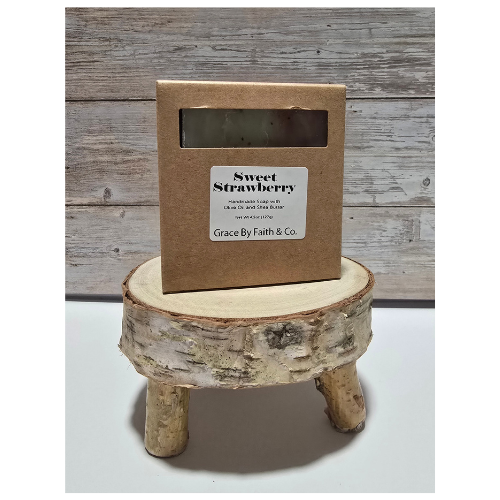 Sweet Strawberry 3 x 2.5 x 1 inch bar soap