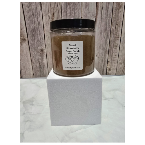 Sweet Strawberry Sugar Scrub Glass 10oz